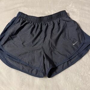 Steal blue Nike running shorts with attached brief
